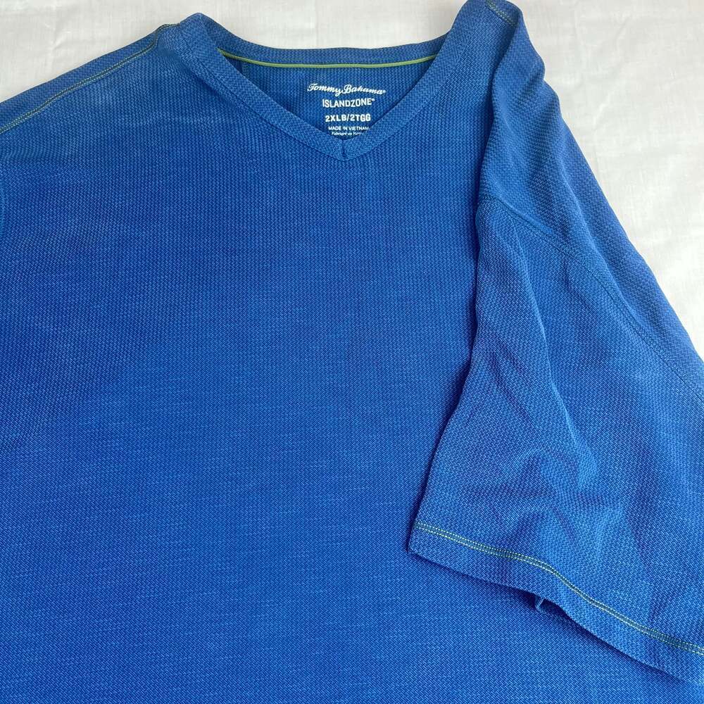 Tommy Bahama Island Zone V Neck Coastal Crest Men’s 2XLB Blue